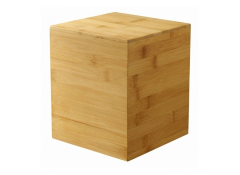 Grand cube en bambou naturel 17 x 17 cm - Haut : 20 cm 