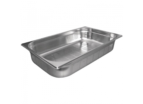 Bac Gastronorme Perforé INOX GN 1/1 : 9 litres - Hauteur 6,5 cm