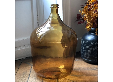 Bonbonne dame jeanne en verre recyclé Ambre - D40 cm x H.56 cm (Grande)