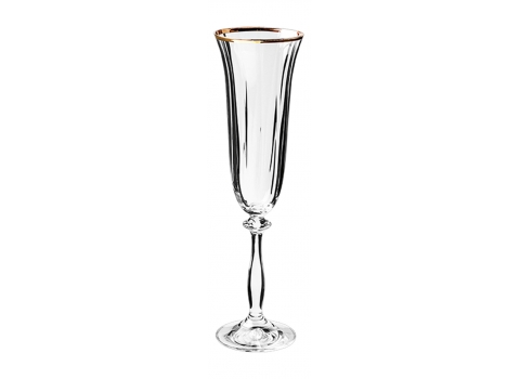 Flûte en cristal taillé Filet Or 19 cl