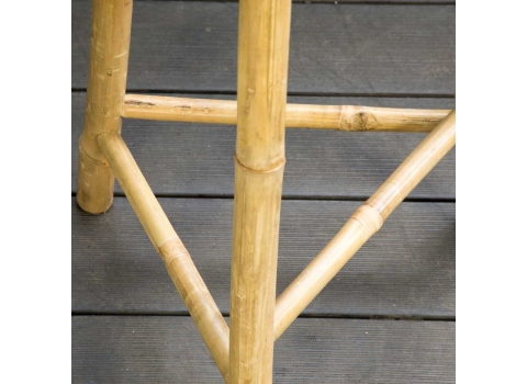 Tabouret trépied en bambou naturel 