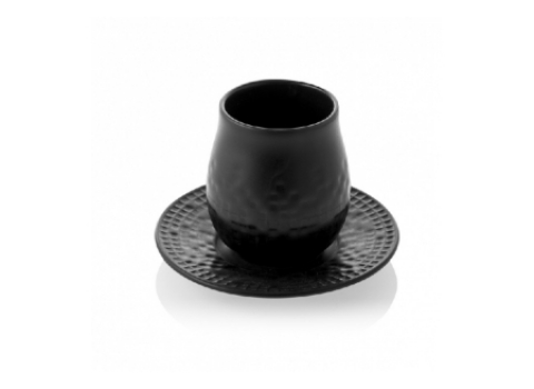 Tasse à café Mozaïk 12 cl Noire + soucoupe 