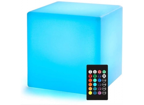 Cube lumineux 16 couleurs sur batterie 25 cm 