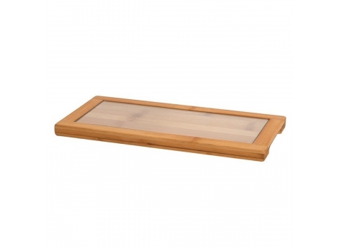 Planche de présentation Bambou Naturel/Verre 30 x 15 cm (Petite)