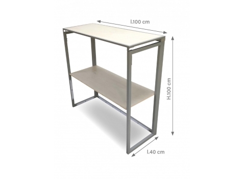 Banque d'accueil pliante + housse blanche  : 100 x 40 cm Hauteur : 100 cm