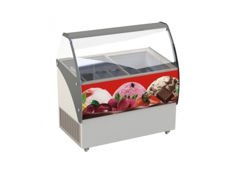 Vitrine à crème glacée 9 x 5 litres  - 370W (9 bacs Inox Fournis) 