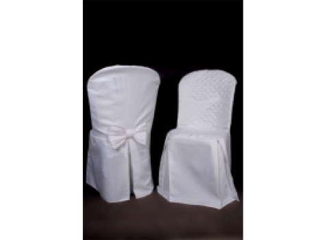 Housse de chaise Matelassée + noeud blanc (Repassage Main)