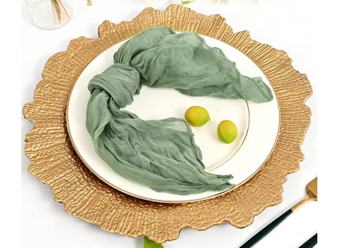 Serviettes de Table en Gaze Etamine 50x50 cm - Vert Sauge