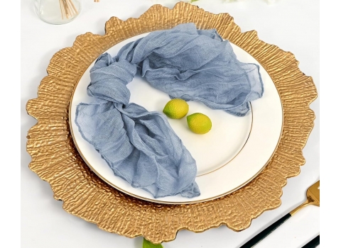 Serviettes de Table en Gaze Etamine 50x50 cm - Bleue