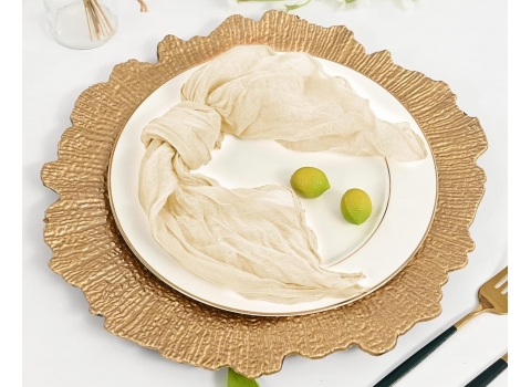 Serviettes de Table en Gaze Etamine 50x50 cm - Beige