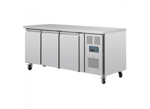 Table réfrigérée positive INOX - 3 portes. Tropicalisé -350W-  634 litres 