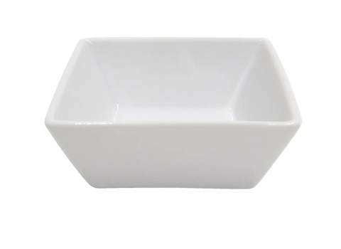 Coupelle blanche en porcelaine : 10 x 10 cm x 4,5(h)