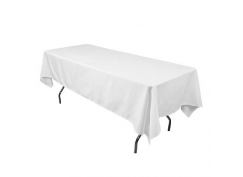 Nappe rectangulaire blanche unie - 210 cm x 500 cm -100% Coton