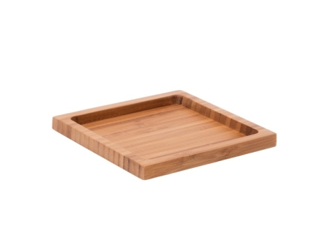 Mini assiette en bambou naturel : 12 cm x 12 cm