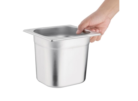 Bac Gastronorme INOX GN 1/6 : 2,2 Litres - Hauteur 15 cm