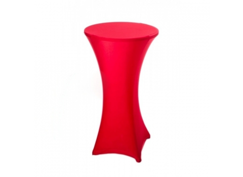 Housse extensible rouge pour table mange-debout  Ø 60 cm