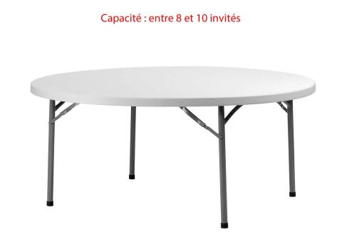Table ronde - Ø 152 cm (8 à 10 invités)