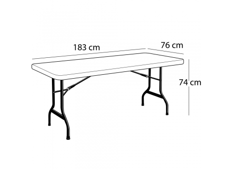 Table rectangulaire - 183 cm x 76 cm (6 à 8 invités)