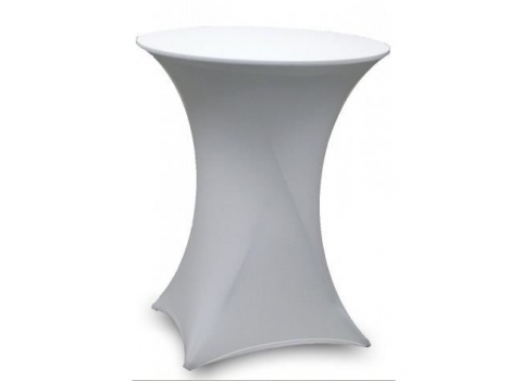 Housse extensible blanche pour table mange-debout   Ø 84 cm