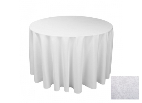 Nappe ronde damassée blanche - Ø 240 cm