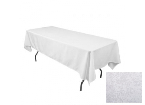 Pack Table rectangulaire 2m44 x 0,76m +  nappe damassée 1,7mx3,6m 
