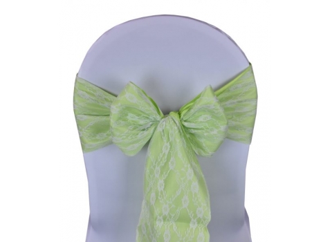 Noeud de chaise Dentelle Satin Vert Anis