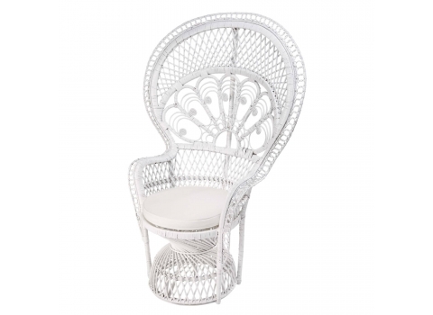 Fauteuil Emmanuelle en Rotin Blanc 