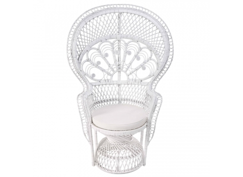 Fauteuil Emmanuelle en Rotin Blanc 