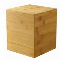 Grand cube en bambou naturel 17 x 17 cm - Haut : 20 cm 