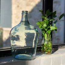 Bonbonne dame jeanne en verre recyclé transparent - D18 cm x H.30 cm (Petite)