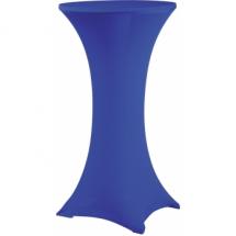 Housse extensible Bleue pour table mange-debout  Ø 60 cm