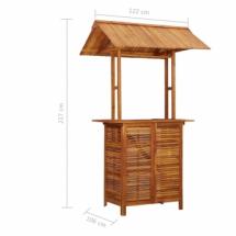 Bar exotique avec toit 122x106x217 cm en Bois d'acacia