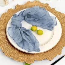 Serviette de Table en Gaze Etamine 50x50 cm - Bleue