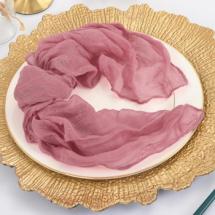 Serviettes de Table en Gaze Etamine 50x50 cm - Rose Poudré
