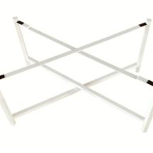 Table Basse Blanche en Métal + Plateau en métal Blanc (Hauteur 45 cm)