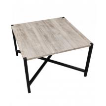 Table de terrasse Noire 69 x 69 cm + Plateau en Bambou Massif (Hauteur 74 cm)