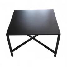 Table de terrasse Noire 69 x 69 cm + Plateau en métal noir - Hauteur 74 cm