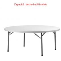 Table ronde - Ø 122 cm (6 à 8 invités)
