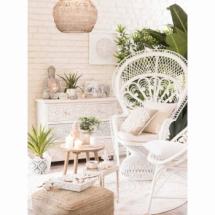 Fauteuil Emmanuelle en Rotin Blanc 